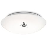 BRILONER - LED Deckenlampe mit Bewegungsmelder, Dämmerungssensor, neutralweiße Lichtfarbe, Lampe, LED Deckenleuchte, Badlampe, Küchenlampe, Badezimmerlampe, Feuchtraumleuchte, 27,8x6,5 cm, Weiß