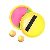 Alasum 1 Schlägerballspiel Rounders Schläger Und Ball Kidcraft-spielset Tennisbälle Für Kinder Beach-Tennis-Ball Paddelbälle Mit Fanghandschuhen Draußen Kinderspielzeug Spielzeuge Yellow
