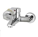 Trintion Badewannenarmatur Duscharmatur Einhebel-Brausemischer-Dusche Set Mischbatterie Silber Bad Wannen Armatur für Badewannen Und Duschen