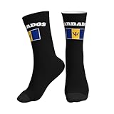 JDNFDR Wandersocken, Barbadianische Barbados-Flagge, Sportsocken, Arbeitssocken, atmungsaktive Sneakersocken für Trekking, Fußball, Alltag