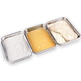 Oramics 3-TLG. Panierset aus Edelstahl – 3 Panierschalen je 22 x 15 x 3 cm – 3-teiliges Panier-Set – Panierstraße für die eigene Küche