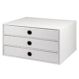 Rössler 1524452093 - S.O.H.O. 3er Schubladenbox für DIN A4, mit Griffloch, special edition white, 343 x 250 x 185 mm, 1 Stück