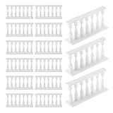 BESTonZON 24 Stück Miniatur Harzzaun Römisches Säulengeländer Wetterbeständig für Puppenhaus Feengarten und Modellbahn Dekoration