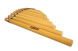 Echt Peru - Panflöte, Musikinstrument, 13 Rohre, für Fortgeschrittene, Indianer Peru, Handgefertigt, Bambus, natur
