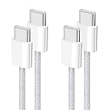 YISH USB C auf USB C Kabel：[2Stück 1M+1M] 60W USB C Schnellladekabel PD USB Typ C Ladekabel Nylon Datenkabel für iPhone 16 15 Pro Max Samsung Galaxy S24 S23 iPad Pro Sony MacBook Pro/Air Pixel Switch