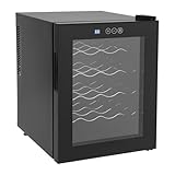 Donened - Weinkühlschrank, 20 Flaschen, 48L, LED Beleuchtung Weinkühler, Touchscreen, Verstärkte Glastür, Freistehend Wine, FridgeTemperaturbereich 12-18°C, 50.2 x 40 x 53cm