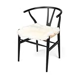 Nordic Sheep Lammfell Sitzkissen 40x40 cm | Weiches Fell für Stühle & Sofa | Gemütliches Kissen & Lammfell Sitzauflage im schönen nordischen Stil | Farbe: Weiß