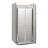 i-flair LIMA Duschtür 84x195 cm Nischentür mit Pendeltüren Satiniert, Verstellbereich 84-88 cm – 6 mm ESG Sicherheitsglas, Nanobeschichtung, Hebe-Senkmechanismus - DTF