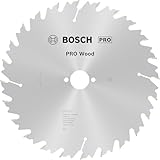 Bosch 1x PRO Wood Kreissägeblatt für Netz-Tischkreissägen (für Weichholz, Hartholz, Ø mm, Professional Zubehör Tischkreissäge)