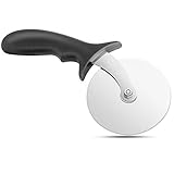 Asdirne Pizzaschneider, Pizzarad, Pizzaroller mit Edelstahl Klinge und ABS Griff, 10 cm, Einstellbare Dichtheit der Klinge, Schwarz