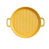 GOOFFY Steak Keramikplatten Binaurales Backblech, Pizzablech, rundes Tablett schüssel (Color : 1)