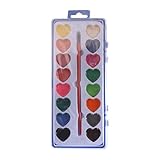 Aquarellfarben-Set Für Kinder – Valentinstag-Herz-Palette, Anfängerfreundliches Malset, Einzigartige Kreative Design-Kunst | Valentinstag-Geschenk Für Kunsthandwerk, Studenten, Kinder, Professionelle