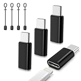TiMOVO Lightn-ing auf USB C Adapter 4 Stück, Adapter für Lightning auf USB C mit Anti-Lost Loop, Laden & Datenübertragung für i-Phone 15/16 Pro/Pro Max/Plus/iPad Pro/Air, Nicht für Audio/OTG, Schwarz