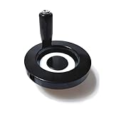 100 x 10 mm Handrad, runde Metall-Handradkurbel mit Drehgriff für Drehmaschine und Fräsmaschine (schwarz)