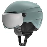 ATOMIC SAVOR VISOR JR Skihelm mit Visier - Grün - Größe S - Für Kinder & Jugendliche - Max. Stoßdämpfung - Active Aircon Belüftung - Brille mit High End-Verspiegelung