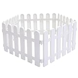 Angoily 5 Stück Kunststoff Weiße Kanten Garten Lattenzaun Dekorative Gartenzäune Paneele Garten Lattenzaun Kanten Rasen Blumenbeete Pflanzenränder Für Garten Rasen Wege (50X30cm)