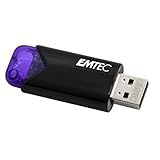 Emtec USB 3.0 (3.2) Click Easy B113 Flash Drive 128 GB Speicher, externer Speicher, 20 MB/s, Schreiben 10 MBit/s, Click Easy – 21 x 57 x 12 mm, Violett