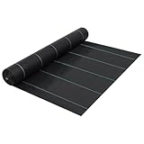 Gecheer Unkrautfolie Schwarz 2x5 m PP, Gartenvlies als Mulchfolie und Bodenschutzvlies für Unkrautbekämpfung in Gartenbau Landschaftsbau Sandkasten und unter Kies313064