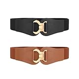 WERFORU Frauen Wide Stretchy Taille Gürtel für Kleider Vintage elastische Taille Band