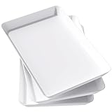 Lifewit Kunststoff Serviertablett, 36,7 x 24 cm, Großes Tablett, 3er-Set, BPA-frei, Wiederverwendbar, Servierplatte für Buffets, Feiern, Picknicks, Frühstück und Snacks, Weiß