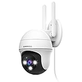 ZUMIMALL Kamera Überwachung Aussen, 2K Überwachungskamera Aussen 24/7, 360° PTZ WLAN Kamera Outdoor Kompatibel mit Alexa, Außenkamera mit Ton- und Lichtalarm, 3MP Nachtsicht, Autoverfolgung, IP66