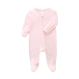 KIDDLETOWN Schlafanzug für Neugeborene, Strampler Mit Doppelreißverschluss, Langarm Pyjama, Kleidung für Jungen und Mädchen, Baumwolle