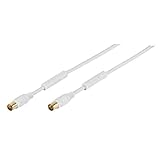 Vivanco Hochwertiges Antennenkabel, 110 dB, 10 m, Dreifach geschirmt mit Ferritkern, für digitalen TV-Genuss in höchster Qualität