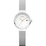 BERING Damen Analog Quarz Classic Collection Armbanduhr mit Edelstahl Armband und Saphirglas