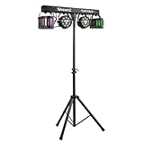 BeamZ Partybar2 Lichtanlage, Disco Orgel, 2x LED PAR und 2x Derby, Lichtstativ, DJ Lichteffekte, Musikgesteuert, Discolicht Partylicht, Party Lichter, LED Bar, DJ Licht mit Stativ