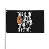 Garten Flaggen Das Ist Mein Menschenkostüm, Ich Bin Eigentlich Eine Kartoffel Garten Banner Durable Personality Flags Weatherproof Feiertage Flags Für Drinnen Outdoor Parade 90X152CM