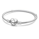 Purhole Charm Armband 925 Sterling Silber,Bettelarmband,Moments Armband Bracelet Charms,Me Armband Serie,Armband Charms,Charm Armband Silber 925,Armband Herz,Silber Armband,Charms Herzarmband 17 cm
