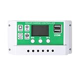 CalmGeek 100A Solar Laderegler 12/24V PWM Solarpanel Controller Batterie Intelligenter Regler mit Dual USB Port Einstellbarer Parameter LCD Display Timer Einstellung