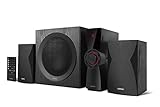 Edifier CX7 Aktives 2.1 Home-Entertainment-System mit Bluetooth V5.0, 21cm (8 Zoll) Subwoofer und Infrarot-Fernbedienung: Perfekt für TV, PC, Notebook etc., Schwarz