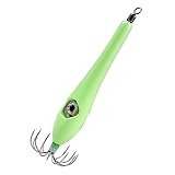 Watreketal Fluoreszierende Angeln Garnelen Haken Blasrohr Tintenfisch Köder mit Tintenfisch Jig Haken Tintenfisch Köder Tintenfisch Jig Köder Leuchtende Angelköder Jigs Salzwasser Angeln Köder