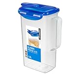 LocknLock CLASSIC Saftkanne mit Deckel und Griff | 1,5L | 16,5 × 9,7 × 22,7 cm | Wasser-& Luftdichte Milchkanne mit Deckel | BPA-Frei | Karaffe Kühlschranktür | Krug Kunststoff