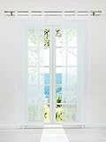 ESLIR Schiebegardinen Voile Flächenvorhänge Set 2er Gardinen mit Schlaufen Schiebevorhang Transparent Vorhang Uni Weiß BxH 57x145cm 2 Stück