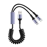 FUXIU Kfz-Ladelösung für mehrere Geräte mit ausziehbarem doppeltem Micro-USB- und Typ-C-Kabel