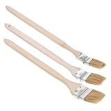 Angoily 3 Stück Gebogenes Beizpinsel Aus Mischborsten Mit Holzgriff Langlebig Und Farbaufnehmend Malerpinsel Für Wände Möbel Und Kunstmalerei