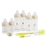 Bebeconfort Physio Air komplettes Flaschenset, Babyflaschen, 0+ Monate, mit 6 Babyflaschen, einem Schnuller und 2-in-1-Flaschenbürste, physiologisch geformte Schnuller und Sauger, Anti-Kolik-Ventil
