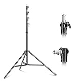 Godox Light Stand 380CM/149.6in Heavy Duty Steel Light Stand, Tragfähigkeit 5kg/11lb Photography Stand Strobe Tripod für Softbox Studio