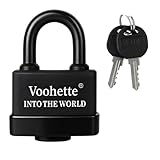 Vorhängeschloss für den Außenbereich, extrem robust, 70 mm, kurzer Griff, Größe S, 4 Schlüssel, gehärteter Stahl, 11,5 mm Schäkel für Container, Garage, Tür (schwarz)