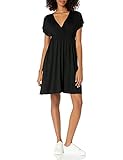 Amazon Essentials Damen Surplice-Kleid (Erhältlich in Übergröße), Schwarz, XL
