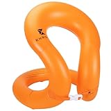 KHROOM Schwimmweste Kinder / Schwimmhilfe Erwachsene aufblasbare Schwimmweste [EINFÜHRUNGSPREIS] Schwimmweste Kinder 3-6 Jahre & 8-12 Jahre | Erwachsene Damen / Herren bis 180cm (Orange, 85-115cm)