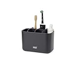 Joseph Joseph Easy-Store Zahnbürstenhalter Caddy, Aufbewahrung im Badezimmer, groß, Mattschwarz, Schwarz