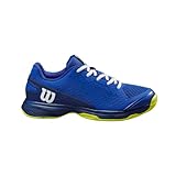 Wilson Rush Pro Jr L Tennisschuh, Jugendliche, Gr. 37 1/3, Blau/Blau/Gelb (Bluing/Blue Print/Safety Yellow)
