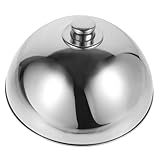 OFFSCH Lebensmittelabdeckung Abdeckungen Für Essenszelte Käseplatte Essensspritzer Cloche Silber Teller Dampfender Deckel Runde Futterkuppeln Servierplattenabdeckung Aus Stahl Silver