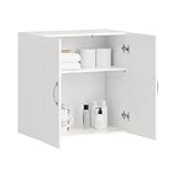 SoBuy Hängeschrank Badezimmerschrank Hängend Wandschrank mit Verstellbarem Regal Für Bad, Küche, Wohnzimmer Weiß BHT ca: 60x60x30cm FRG231-W