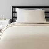 Amazon Basics 2-teiliges Biber Bettwäsche, Bettdeckenbezug 135 x 200 cm & 1 Kissenbezug 80 x 80 cm, Beige