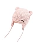 JOYORUN Unisex - Baby Mütze Beanie Strickmütze Unifarbe Wintermütze Rosa 43-46cm (Hersteller Größe: M)
