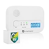 Smartwares Kohlenmonoxid melder, 10 Jahre Sensor, 1.5 Testsieger Wertung, mit Display und Testknopf - FGA-13041